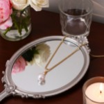 Diamantsmykke i 14kt gull med perle og diamant 0,35ct W-Si - coc4000147