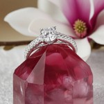 Kjærlighetsring i 14kt hvitt gull med 0,44 ct W-Si - 57205