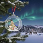 Swarovski figurer Holiday Cheers Tree and Snowman Ball Ornament - 5701509