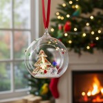 Swarovski figurer Holiday Cheers Tree and Snowman Ball Ornament - 5701509