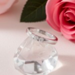Iselin alliansering i hvitt gull med diamanter - 8503070