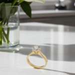 Forlovelsesring Margrete med Oval Lab Grown diamant i 1,50 ct og River (D) -VS1 - LAB16116150RVGU