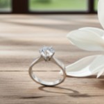 Forlovelsesring Margrete med Oval Lab Grown diamant i 1,00 ct og River (D) -VS1 - LAB16116100RVHV