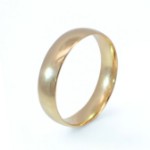 Giftering i gult gull 14kt, 5 mm, modell 167. RUBIN - 1250