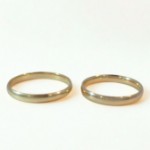 Giftering i gult gull 14kt, 3 mm, modell 167. RUBIN - 1230