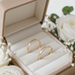 Giftering i gult gull 14kt, 3 mm, modell 167. RUBIN - 1230