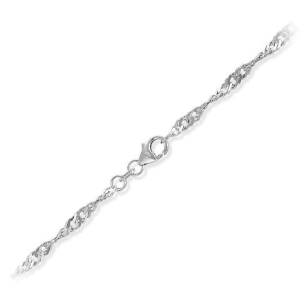 Armbånd Singapore i hvit gull 14kt, 19 cm - 18HV2919 Armbånd Singapore i hvit gull 14kt, 19 cm - 18HV2919