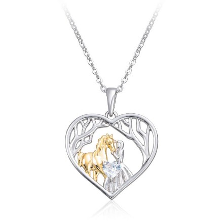 Smykke hjerte i sølv rhodinert og forgylt med zirkonia - 3050042 Smykke hjerte i sølv rhodinert og forgylt med zirkonia - 3050042