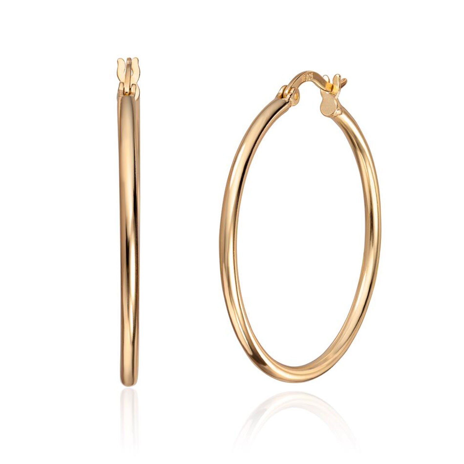 Øreringer i sølv forgylt, 2 mm/35mm - 3017600