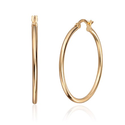 Øreringer i sølv forgylt, 2 mm/35mm - 3017600 Øreringer i sølv forgylt, 2 mm/35mm - 3017600