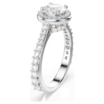 Swarovski ring Una Angelic Round cut, White, Silver-tone finish - 5717930