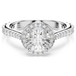 Swarovski ring Una Angelic Round cut, White, Silver-tone finish - 5717930