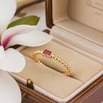 Gullring 14 kt med rubin - 57374