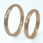 Giftering i gult gull 14kt, 3 mm, modell 803. RUBIN - 1430