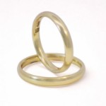 Giftering i gult gull 14kt, 3 mm, modell 803. RUBIN - 1430