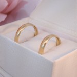 Giftering i gult gull  14kt,  4 mm. RUBIN modell 803 – 1440