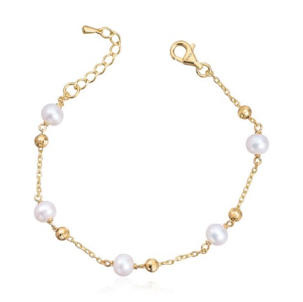 Armbånd FV perle i forgylt sølv, 18.5 cm - 3019219 Armbånd FV perle i forgylt sølv, 18.5 cm - 3019219