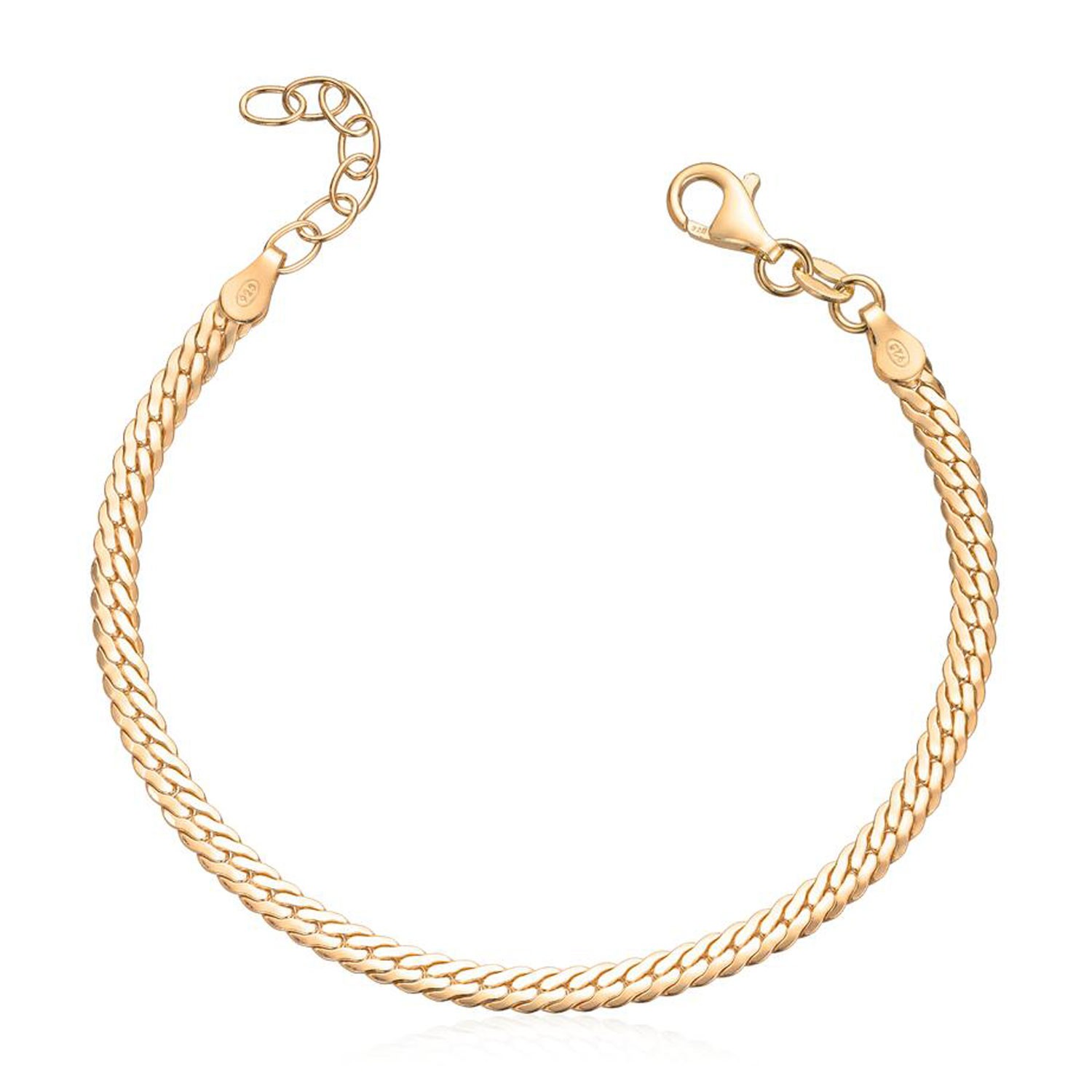 Armbånd rund panser i forgylt sølv, 18 cm - 3058621