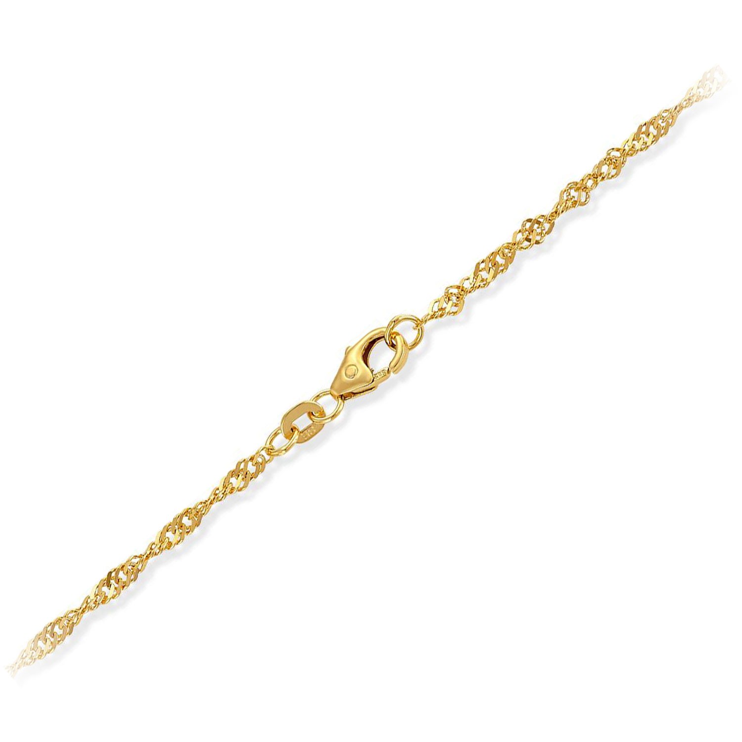 Kjede Singapore i gult gull, 2,2 mm /45 cm - 18GU2245