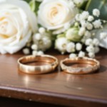 Gifteringer i nøttefarget gull 14 kt, 3.5 mm & 4 mm. GERSTNER - 31335