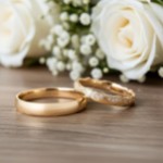 Gifteringer i nøttefarget gull 14 kt, 3.5 mm & 4 mm. GERSTNER - 31335