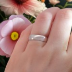 Giftering i platina 950, 5 mm. RUBIN modell 167 - 1050