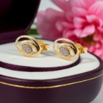 Gulløredobber i 14 kt gull med zirkonia - 796763