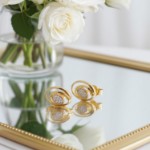 Gulløredobber i 14 kt gull med zirkonia - 796763