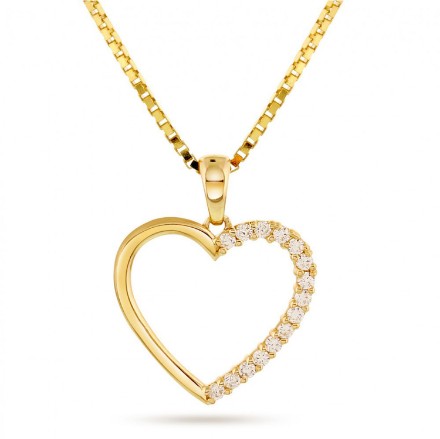Smykke Hjerte i gult gull med zirkonia stener - 52444 Smykke Hjerte i gult gull med zirkonia stener - 52444