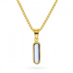 Gullanheng med sky blue kvarts (halvedelsten) - 52841