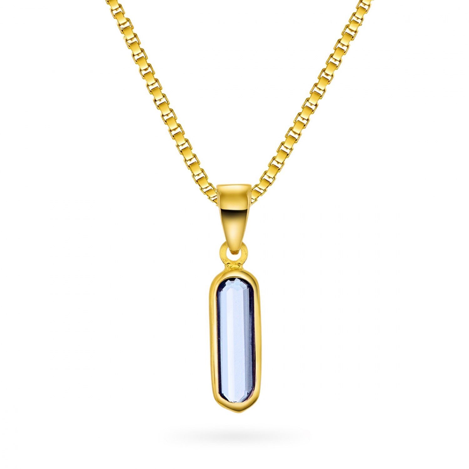 Gullanheng med sky blue kvarts (halvedelsten) - 52841