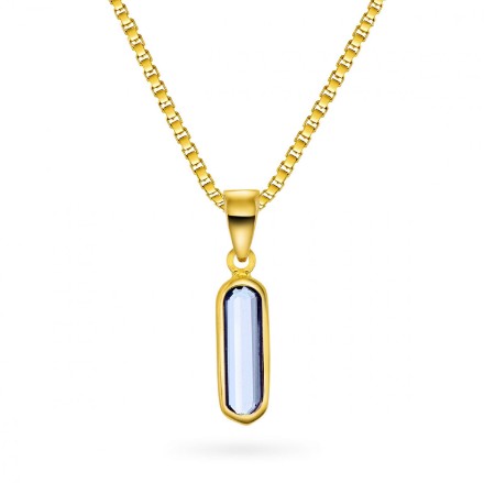 Gullanheng med sky blue kvarts (halvedelsten) - 52841 Gullanheng med sky blue kvarts (halvedelsten) - 52841