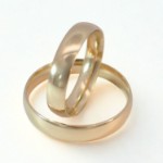 Bilde av Giftering i gult gull 14kt, 4.5 mm, modell 167. RUBIN - 1245