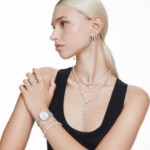 Swarovski Matrix cocktail ring Crystal pearl, Round cut, White, Rhodium plated - 5714378