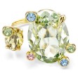 Swarovski Gema open ring Mixed cuts, Multicolored, Gold-tone plated - 5708028
