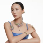 Swarovski Gema open ring Mixed cuts, Multicolored, Gold-tone plated - 5708028