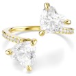 Swarovski Mesmera open ring Heart cut, Pavé, White, Gold-tone plated - 5733479 Swarovski Mesmera open ring Heart cut, Pavé, White, Gold-tone plated - 5733479