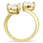 Swarovski Mesmera open ring Heart cut, Pavé, White, Gold-tone plated - 5733479
