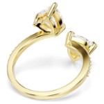 Swarovski Mesmera open ring Heart cut, Pavé, White, Gold-tone plated - 5733479