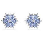 Swarovski Magic stud earrings Snowflake, Blue, Rhodium plated - 5734242