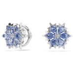 Swarovski Magic stud earrings Snowflake, Blue, Rhodium plated - 5734242