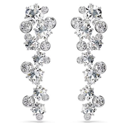 Swarovski Constella drop earrings Mixed cuts, White, Rhodium plated - 5732252 Swarovski Constella drop earrings Mixed cuts, White, Rhodium plated - 5732252
