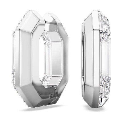 Swarovski Lucent hoop earrings Octagon shape, Small, White - 5696289 Swarovski Lucent hoop earrings Octagon shape, Small, White - 5696289