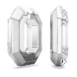 Swarovski Lucent hoop earrings Octagon shape, Small, White - 5696289