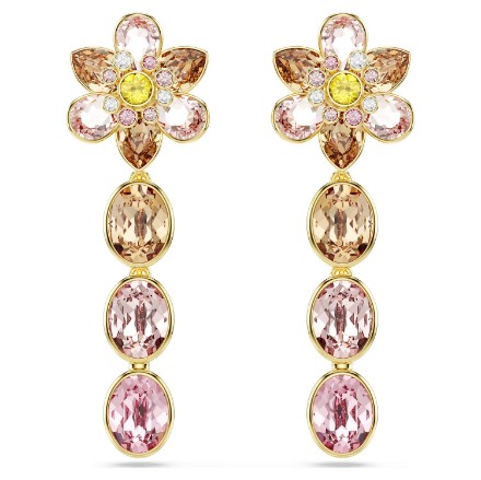 Swarovski Idyllia drop earrings Mixed cuts, Flower, Multicolored, Gold-tone plated - 5732381 Swarovski Idyllia drop earrings Mixed cuts, Flower, Multicolored, Gold-tone plated - 5732381