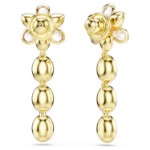 Swarovski Idyllia drop earrings Mixed cuts, Flower, Multicolored, Gold-tone plated - 5732381