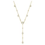 Swarovski collier Imber Y necklace Round cut, White, Gold-tone plated - 5684510