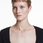 Swarovski collier Imber Y necklace Round cut, White, Gold-tone plated - 5684510