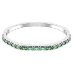 Swarovski armbånd Matrix bangle Baguette cut, Octagon shape, Green, Rhodium plated - 5705785