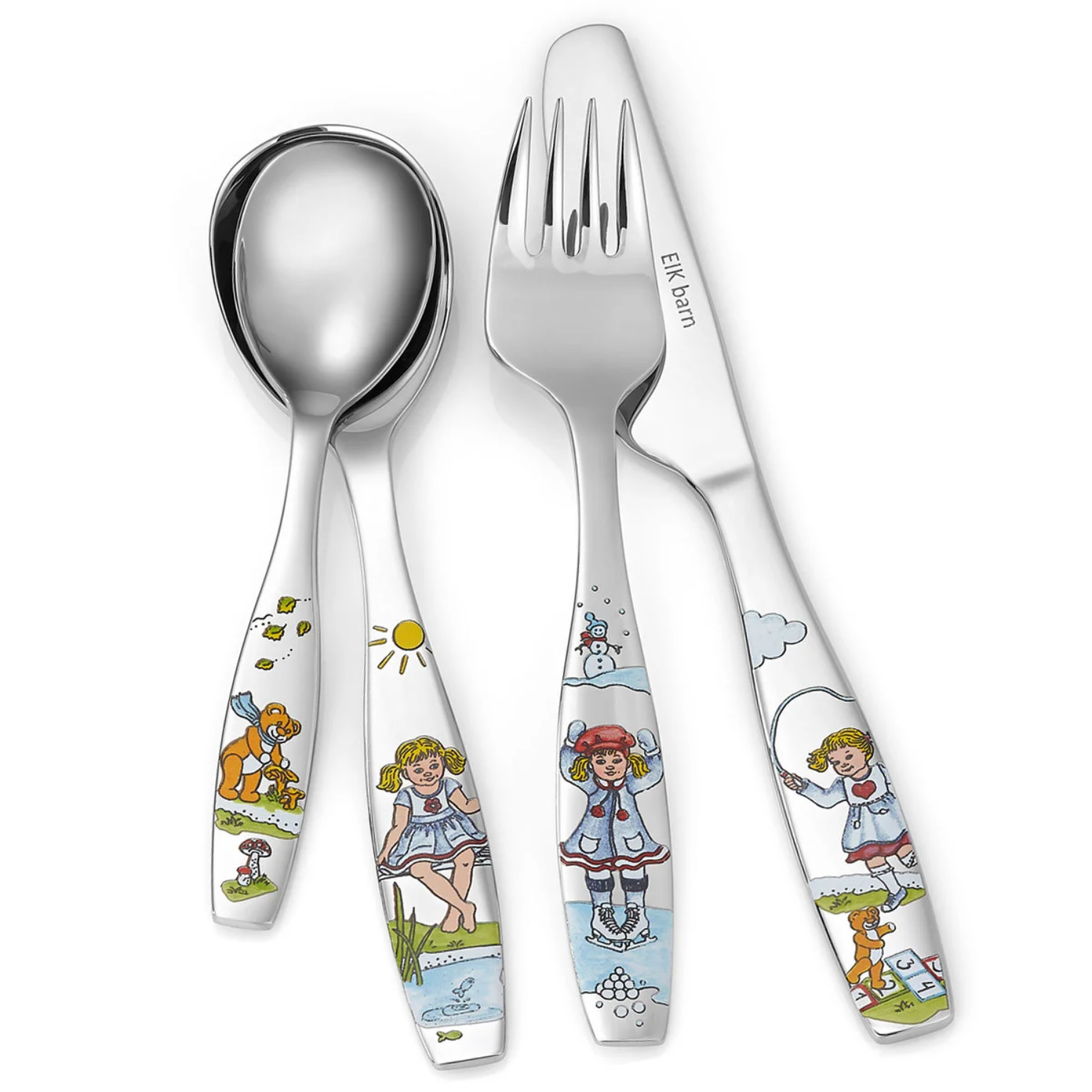 4 deler stålbestikk Hjertevenn pike, sett - 6545